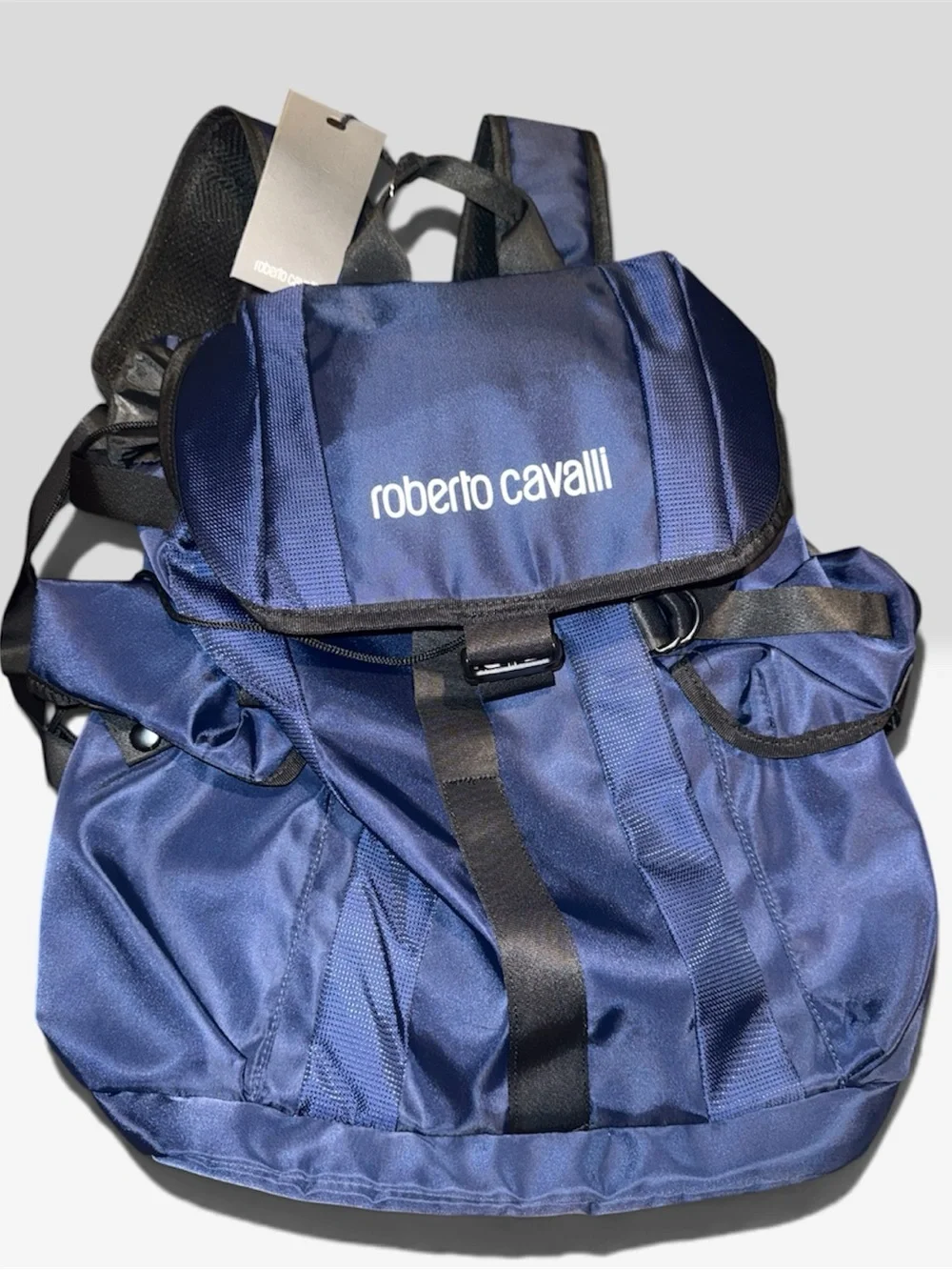 NWT- Roberto Cavalli- Navy Logo Utility Backpack